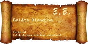 Balázs Blandina névjegykártya